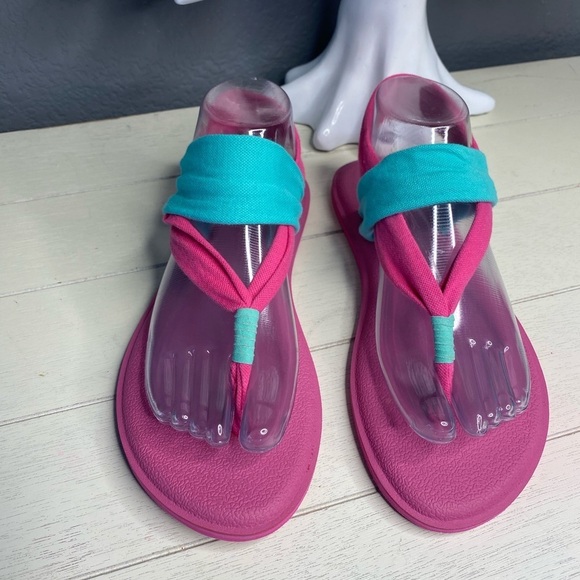 Sanuk Thong Flats Sandals Size 6-7 Yoga Mat Sling - Picture 3 of 7